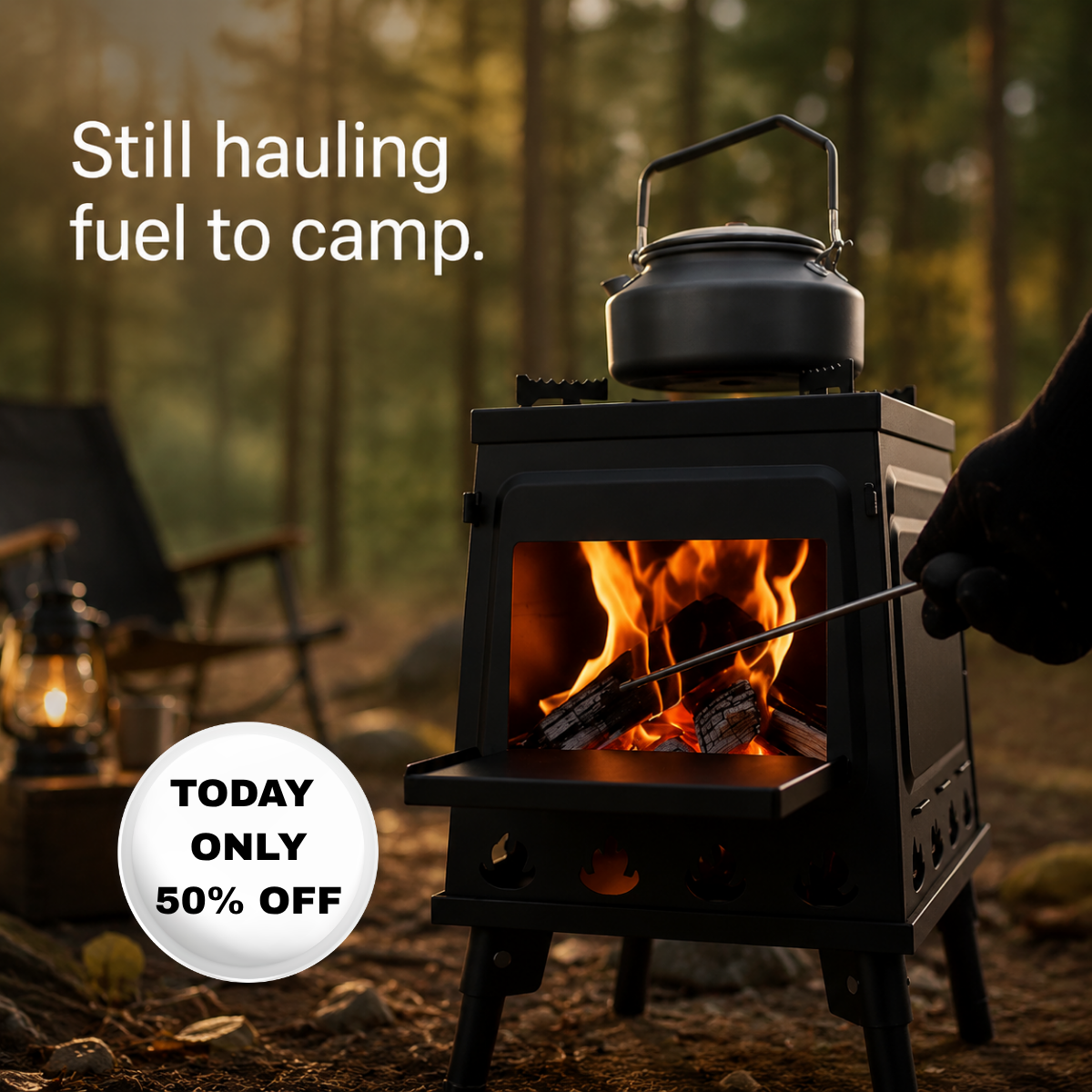 StickBlaze Foldable Wood Burning Stove - Never Pack Camp Fuel Again