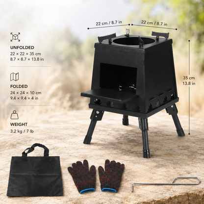StickBlaze Foldable Wood Burning Stove - Never Pack Camp Fuel Again