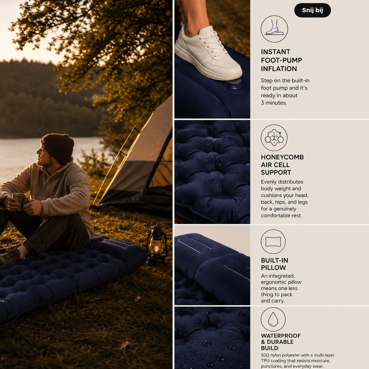 CampCloud Inflatable Mat Instant Comfort - Anywhere You Go